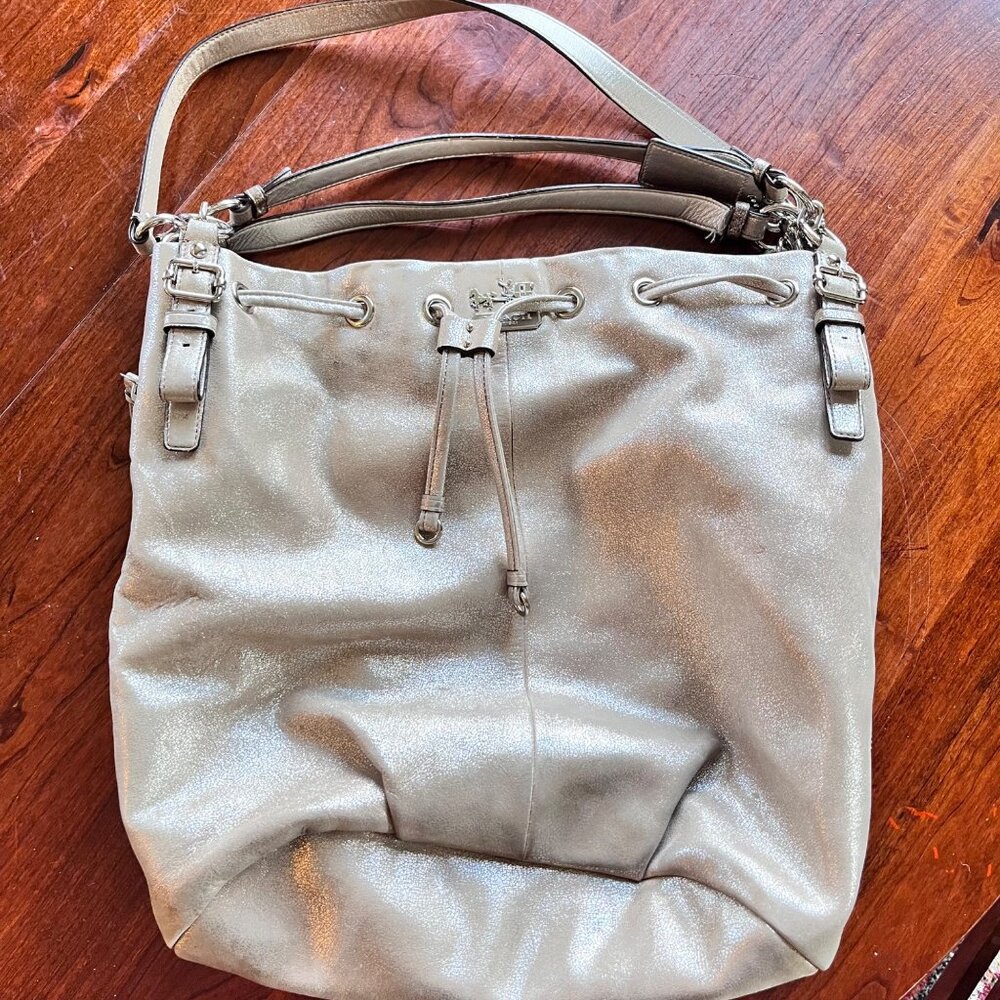 Coach Madison Marielle Drawstring Shoulder Bag - Metallic‎ Leather